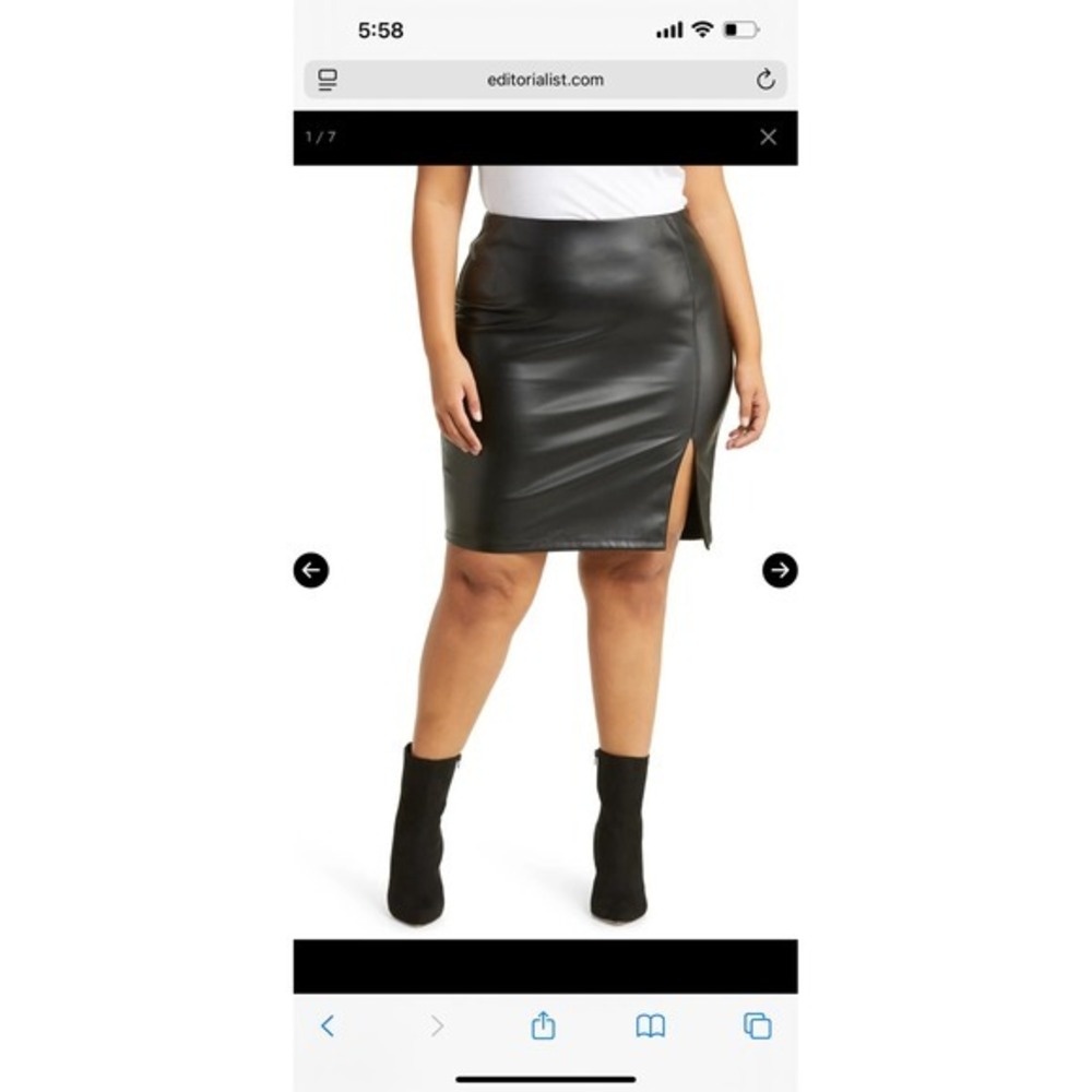 Liverpool Faux Leather Pencil Skirt Black Size 18W NWOT
